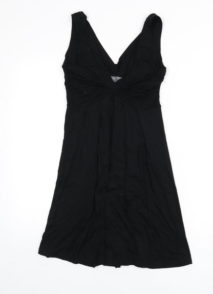 Zara Womens Black Viscose A-Line Size M V-Neck Pullover