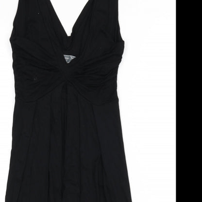 Zara Womens Black Viscose A-Line Size M V-Neck Pullover