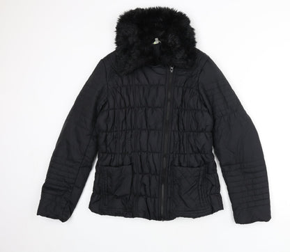 Womens UK Size 12 Marks and Spencer Black Puffer Jacket