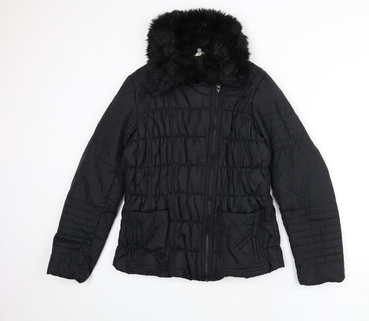 Womens UK Size 12 Marks and Spencer Black Puffer Jacket