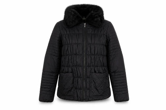 Marks & Spencer Womens Black Puffer Jacket Coat Size 12 Zip