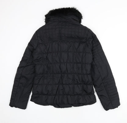 Womens UK Size 12 Marks and Spencer Black Puffer Jacket