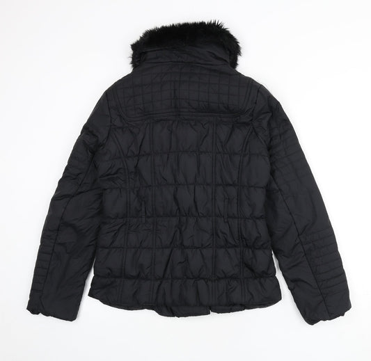 Womens UK Size 12 Marks and Spencer Black Puffer Jacket