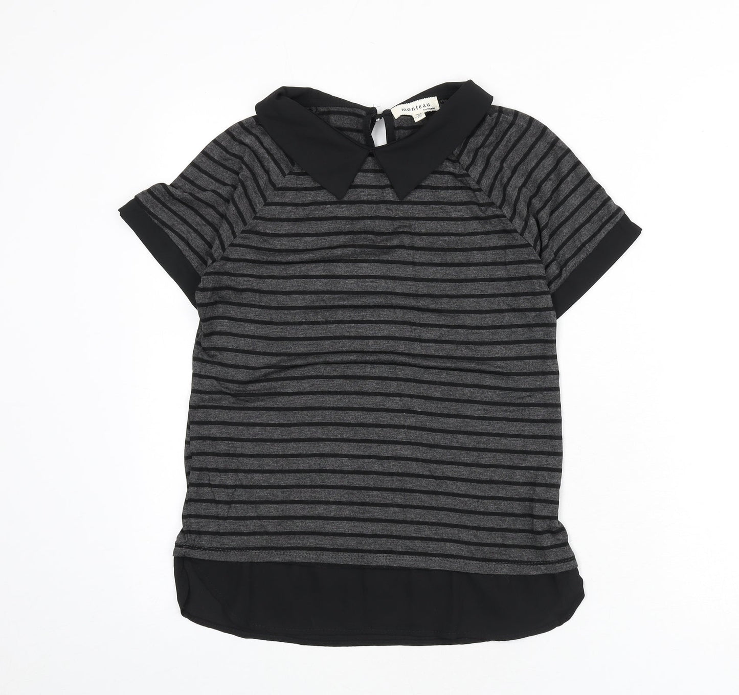 Womens UK Size M Monteau Grey Basic T-Shirt