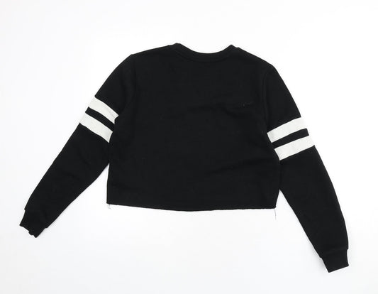 Womens UK Size S FOREVER 21 Black Pullover Sweatshirt