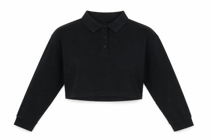 Womens UK Size S Zara Black Cropped Polo