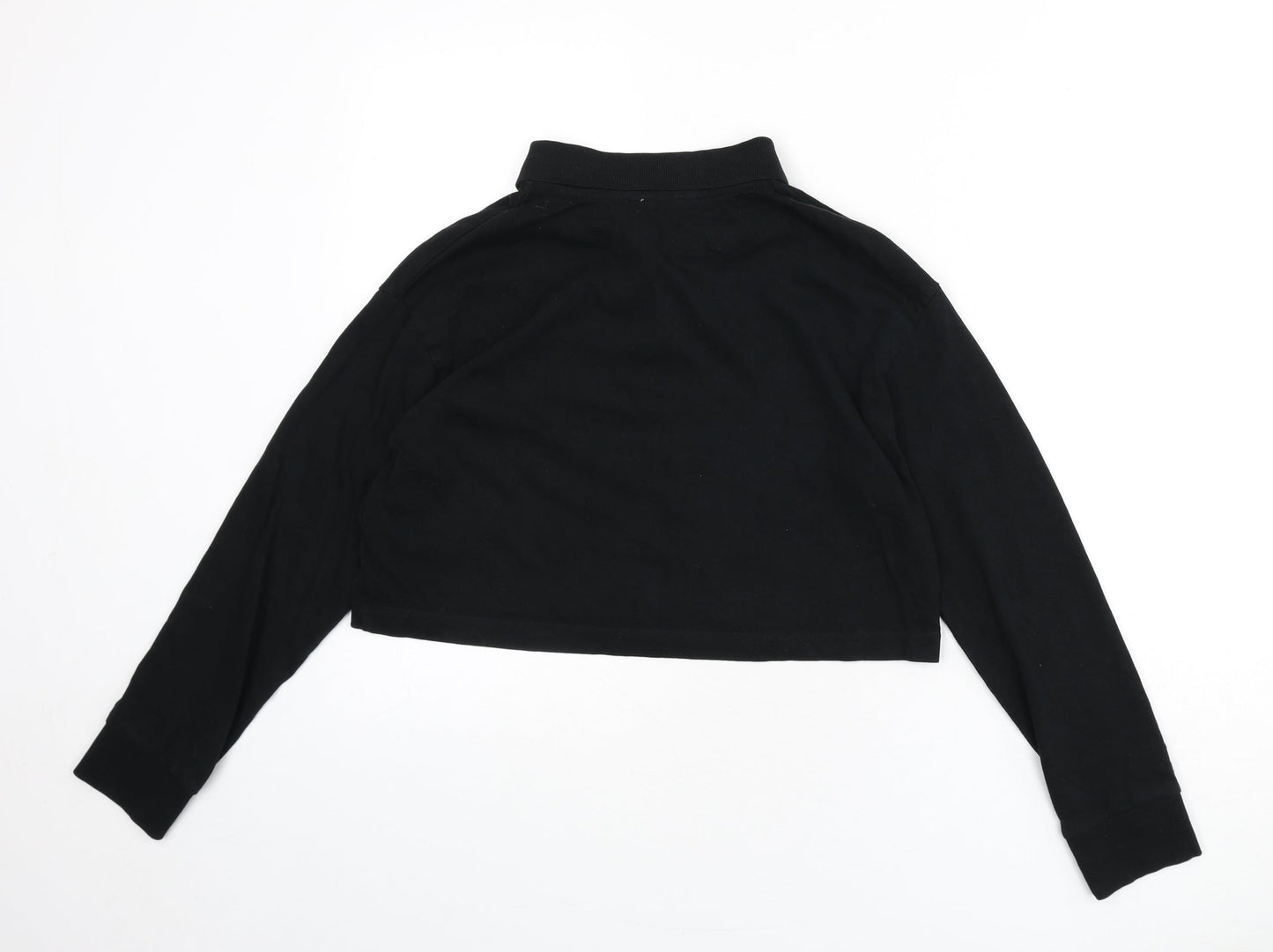 Womens UK Size S Zara Black Cropped Polo