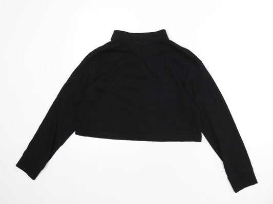 Womens UK Size S Zara Black Cropped Polo