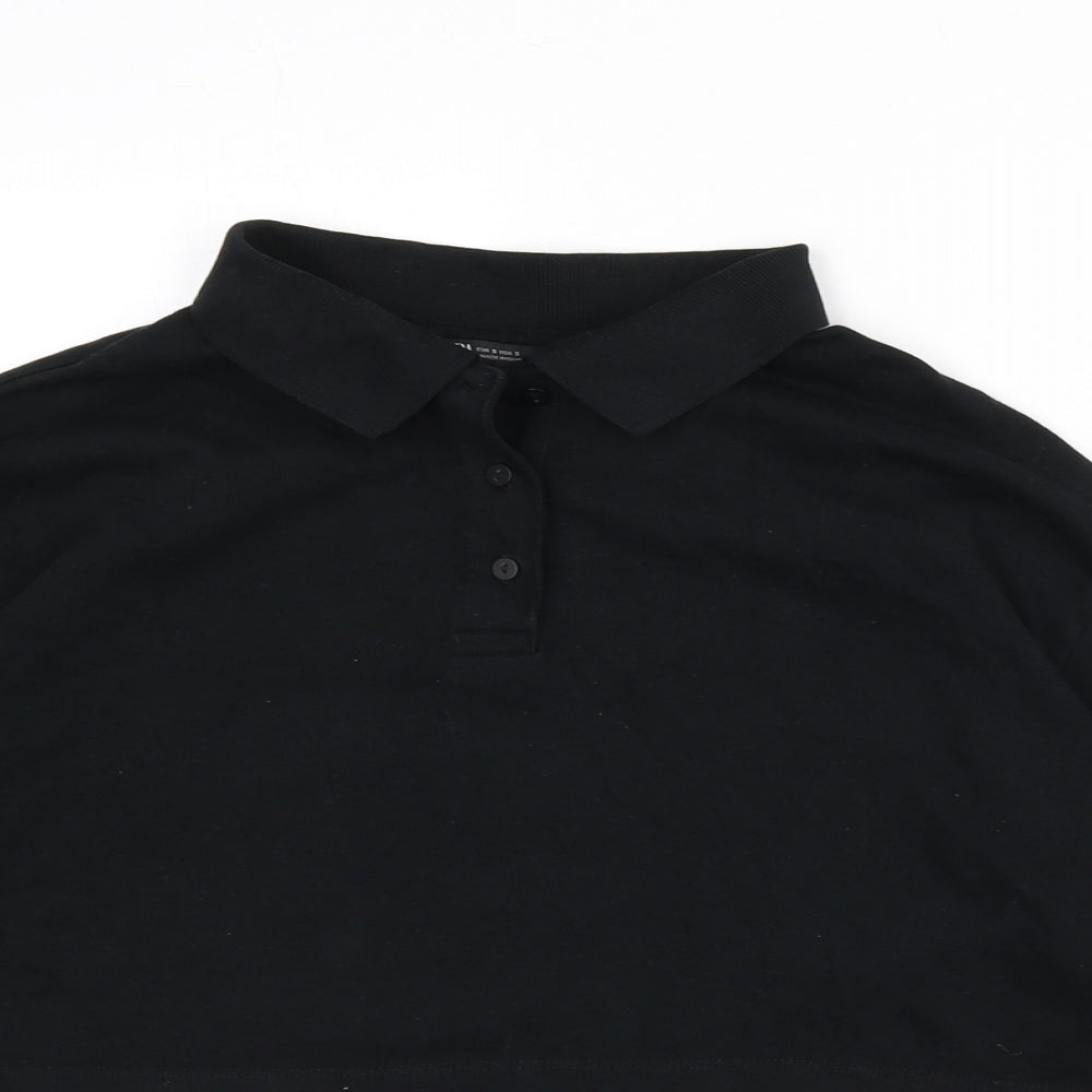 Womens UK Size S Zara Black Cropped Polo