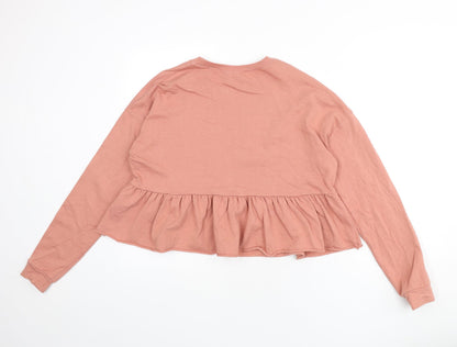 Womens UK Size XS Divided by H&M Pink Pullover Sweatshirt