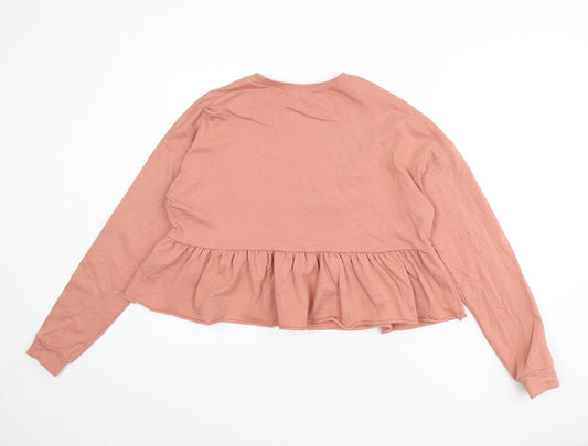 Womens UK Size XS Divided by H&M Pink Pullover Sweatshirt