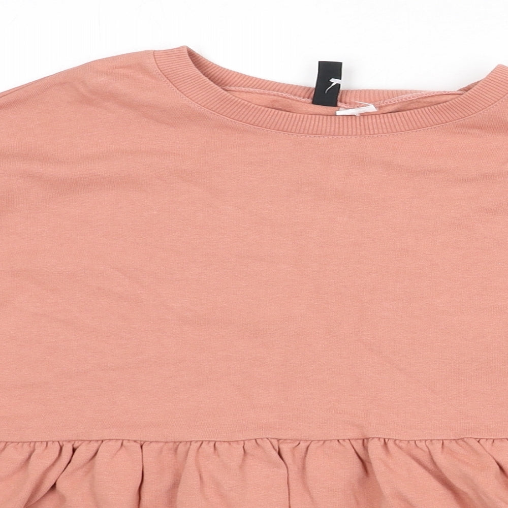 Womens UK Size XS Divided by H&M Pink Pullover Sweatshirt