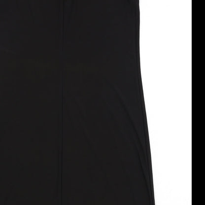 R&M Richards Womens Black Polyester A-Line Size 12 Scoop Neck Pullover - Floral Detail