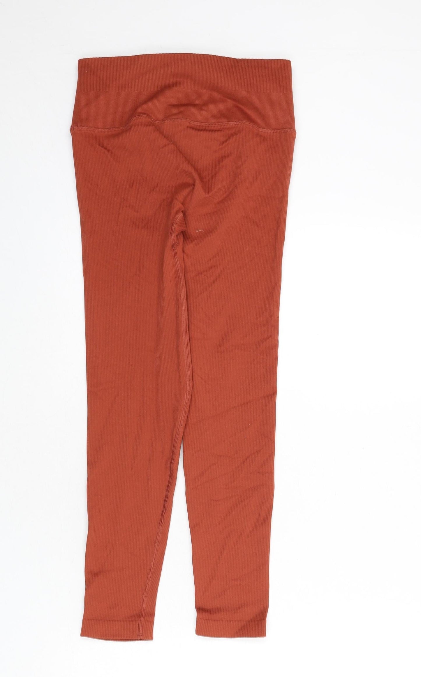 Victoria Sport Womens Orange Polyamide Capri Leggings Size 26 in L24 in Regular Pullover - Ribbed