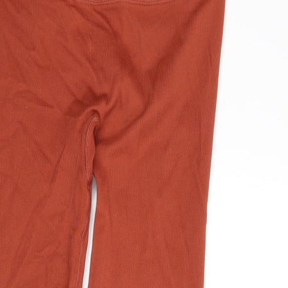 Victoria Sport Womens Orange Polyamide Capri Leggings Size 26 in L24 in Regular Pullover - Ribbed