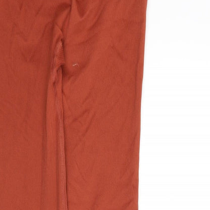 Victoria Sport Womens Orange Polyamide Capri Leggings Size 26 in L24 in Regular Pullover - Ribbed