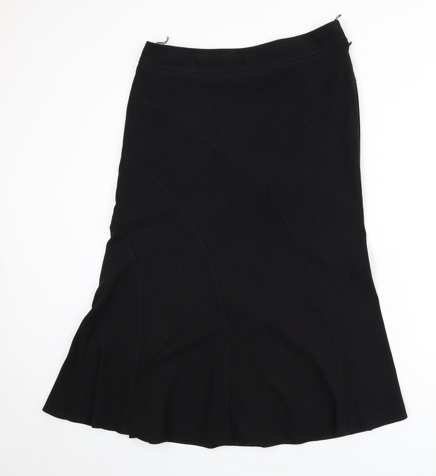 Classics Womens Black Polyester Flare Skirt Size 12 Zip