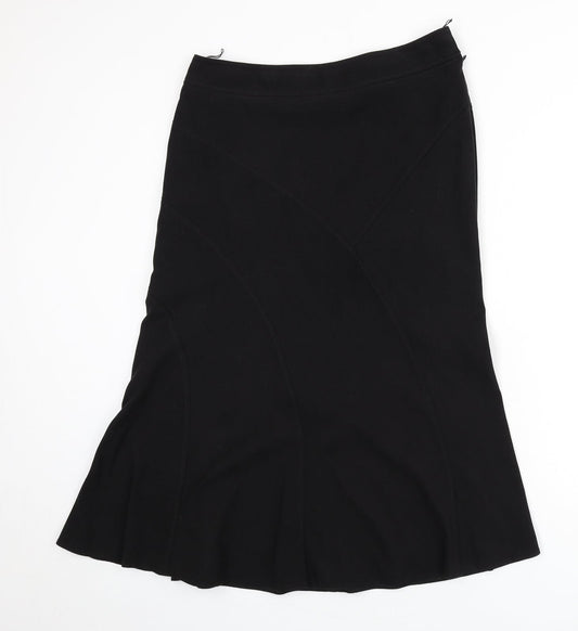 Classics Womens Black Polyester Flare Skirt Size 12 Zip