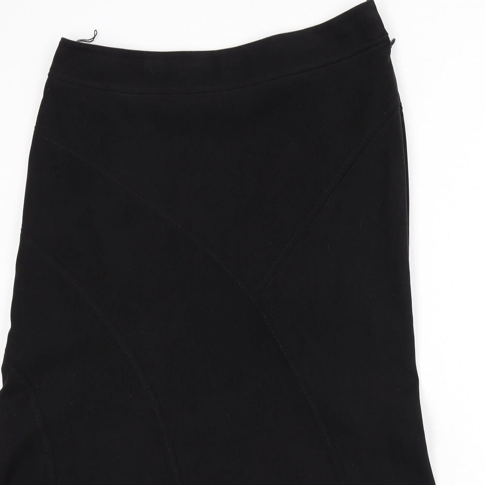 Classics Womens Black Polyester Flare Skirt Size 12 Zip
