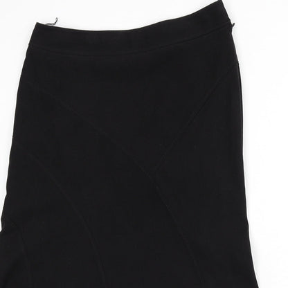 Classics Womens Black Polyester Flare Skirt Size 12 Zip