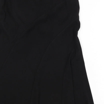 Classics Womens Black Polyester Flare Skirt Size 12 Zip