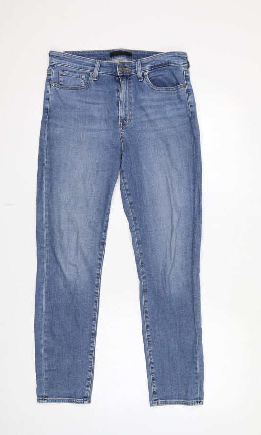 Uniqlo Womens Blue Cotton Cropped Jeans Size 28 in L28 in Regular Zip