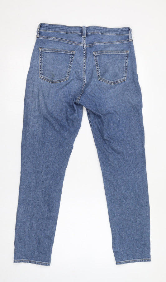 Uniqlo Womens Blue Cotton Cropped Jeans Size 28 in L28 in Regular Zip