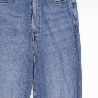 Uniqlo Womens Blue Cotton Cropped Jeans Size 28 in L28 in Regular Zip