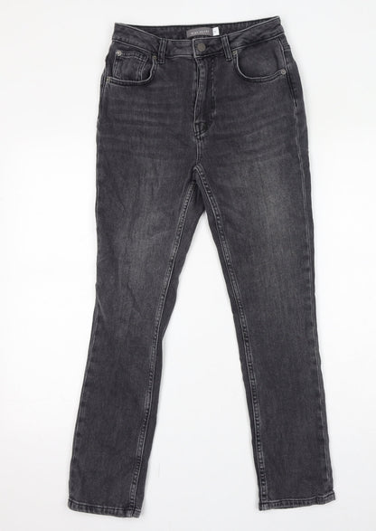 Mint Velvet Womens Black Cotton Straight Jeans Size 8 L27 in Regular Zip