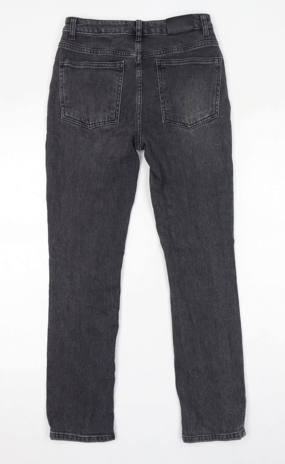 Mint Velvet Womens Black Cotton Straight Jeans Size 8 L27 in Regular Zip