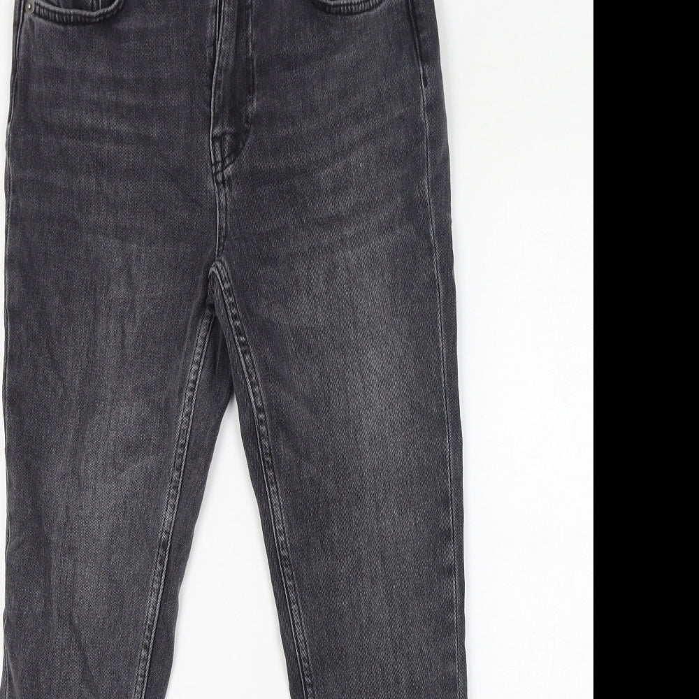 Mint Velvet Womens Black Cotton Straight Jeans Size 8 L27 in Regular Zip