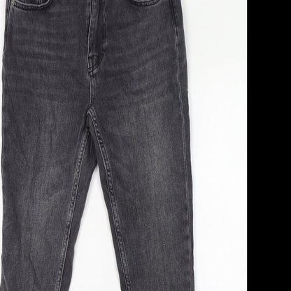 Mint Velvet Womens Black Cotton Straight Jeans Size 8 L27 in Regular Zip