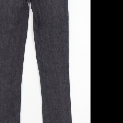 Mint Velvet Womens Black Cotton Straight Jeans Size 8 L27 in Regular Zip