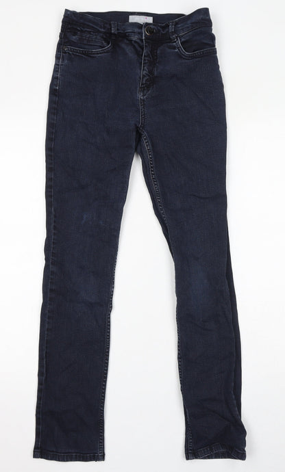 Per Una Womens Blue Cotton Skinny Jeans Size 8 L29 in Regular Zip