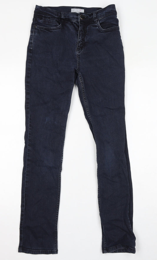 Per Una Womens Blue Cotton Skinny Jeans Size 8 L29 in Regular Zip