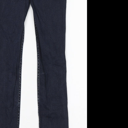 Per Una Womens Blue Cotton Skinny Jeans Size 8 L29 in Regular Zip