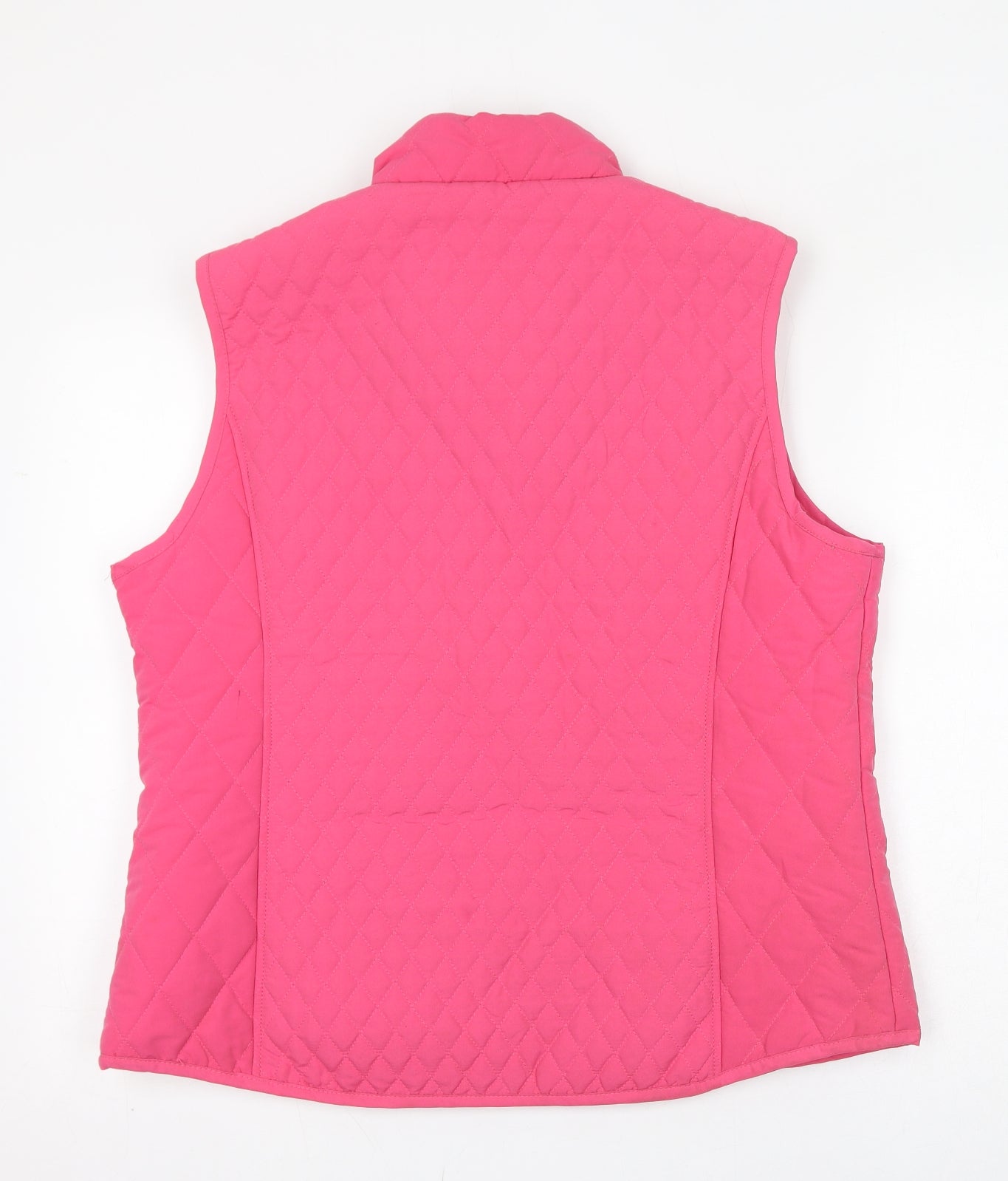 The Cotton Shirt Company Womens Pink Gilet Jacket Size L Zip - Quilted