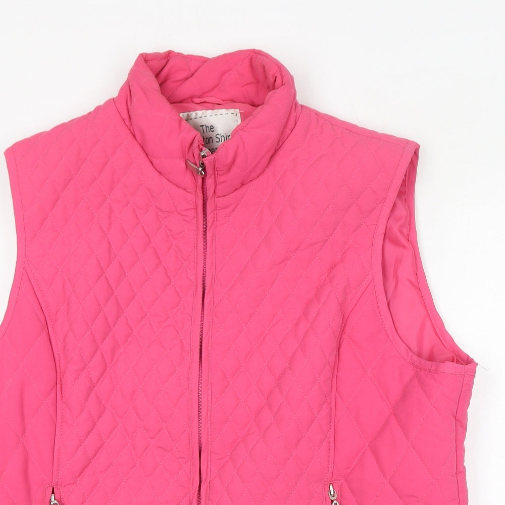 The Cotton Shirt Company Womens Pink Gilet Jacket Size L Zip - Quilted