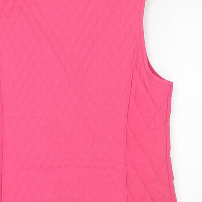 The Cotton Shirt Company Womens Pink Gilet Jacket Size L Zip - Quilted