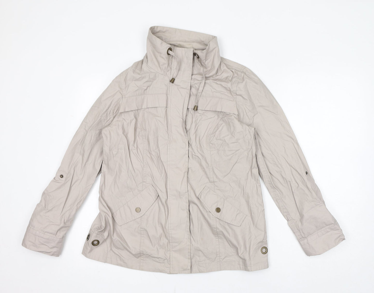 Womens UK Size 12 DASH Beige Windbreaker Coat