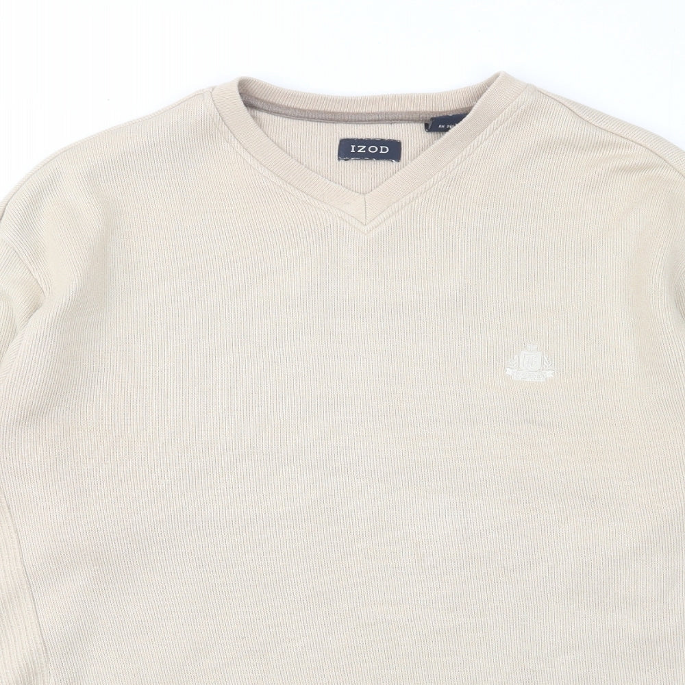 Mens UK Size S IZOD Beige Pullover Sweatshirt