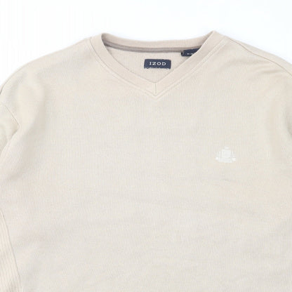 Mens UK Size S IZOD Beige Pullover Sweatshirt