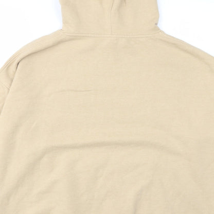 Nobody's Child Womens Beige Cotton Pullover Hoodie Size L Pullover - Pockets, Embroided