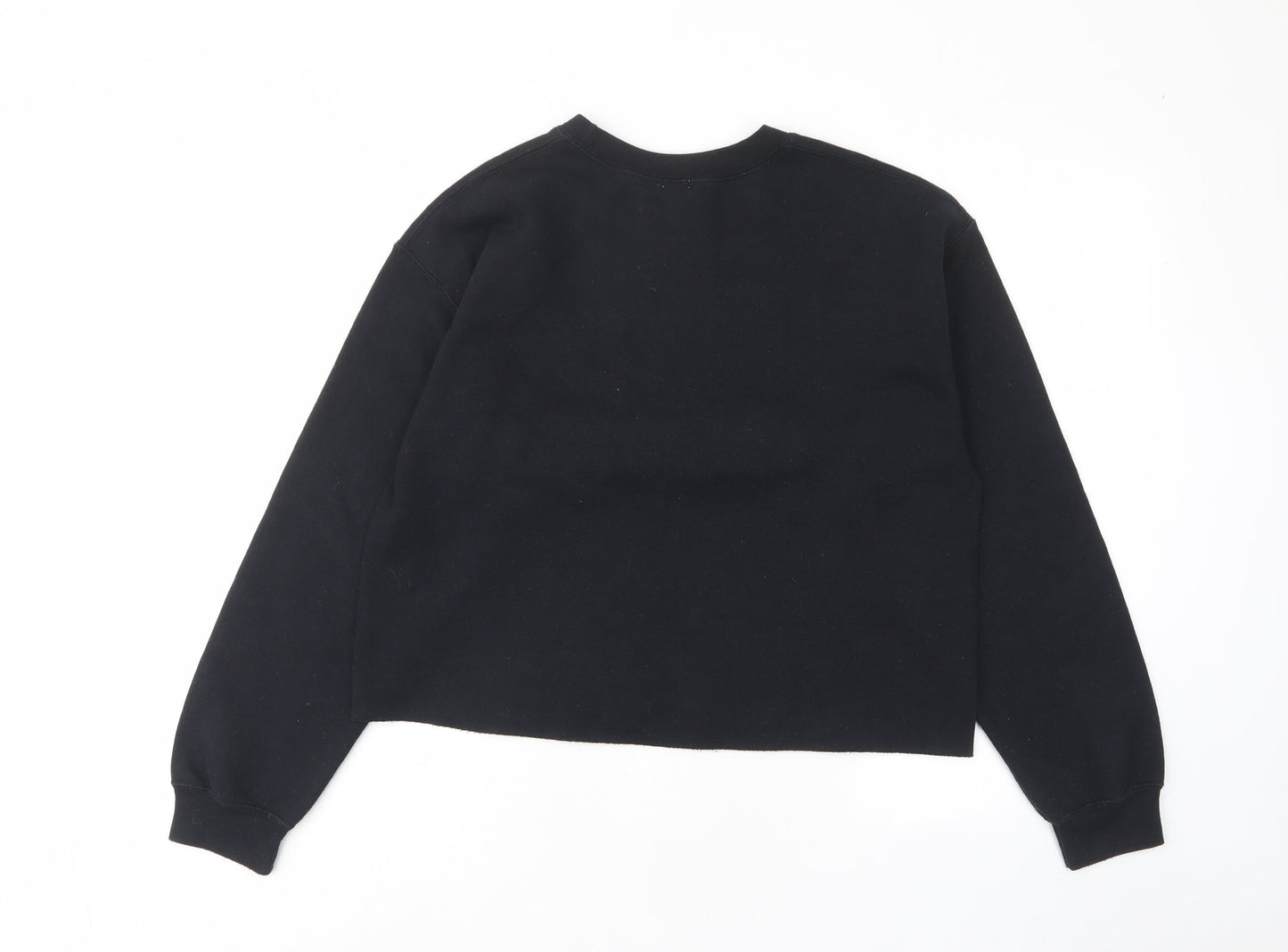 River Island Womens Black Cotton Pullover Sweatshirt Size S Pullover - Faux fur