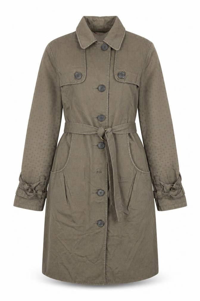 Womens UK Size 10 ELLE Green Overcoat