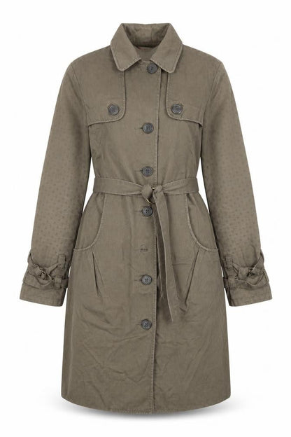 Womens UK Size 10 ELLE Green Overcoat