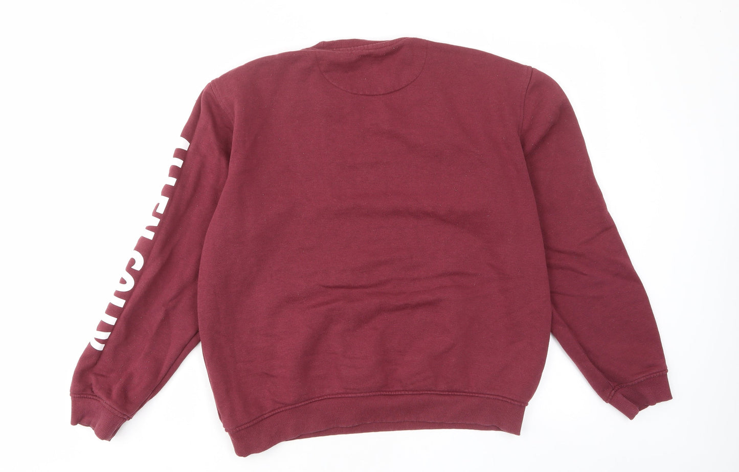 Allen Solly Womens Red Cotton Pullover Sweatshirt Size M Pullover - Logo, Embroided