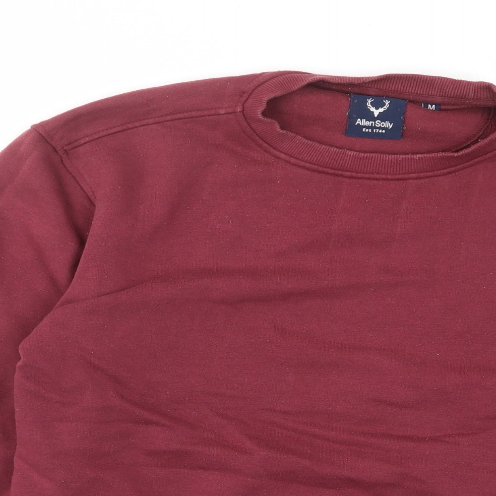 Allen Solly Womens Red Cotton Pullover Sweatshirt Size M Pullover - Logo, Embroided