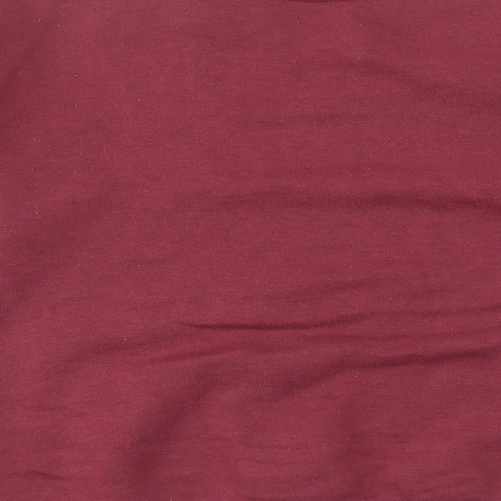 Allen Solly Womens Red Cotton Pullover Sweatshirt Size M Pullover - Logo, Embroided