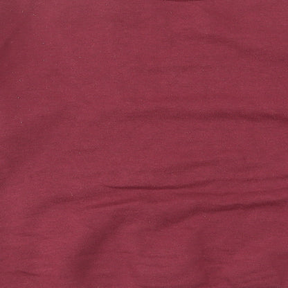 Allen Solly Womens Red Cotton Pullover Sweatshirt Size M Pullover - Logo, Embroided